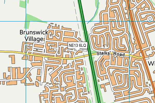 NE13 6LQ map - OS VectorMap District (Ordnance Survey) NE13 6LQ map - OS VectorMap District (Ordnance Survey)