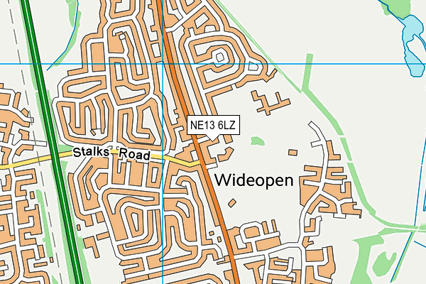 NE13 6LZ map - OS VectorMap District (Ordnance Survey) NE13 6LZ map - OS VectorMap District (Ordnance Survey)