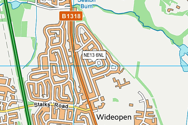 NE13 6NL map - OS VectorMap District (Ordnance Survey)