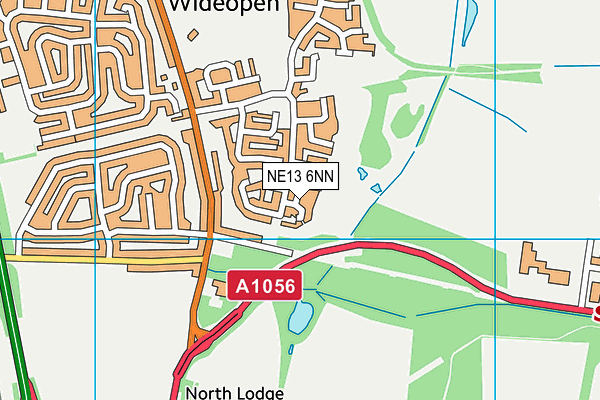 NE13 6NN map - OS VectorMap District (Ordnance Survey)