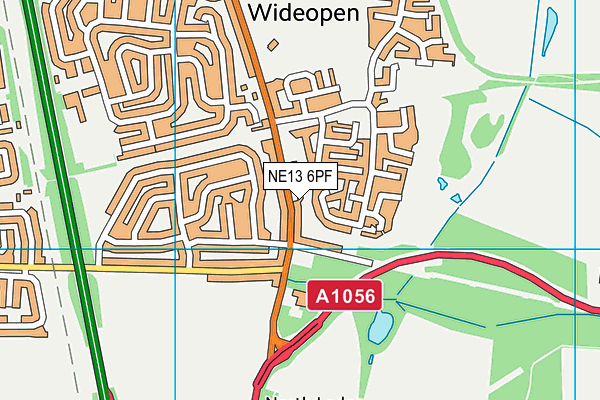 NE13 6PF map - OS VectorMap District (Ordnance Survey) NE13 6PF map - OS VectorMap District (Ordnance Survey)