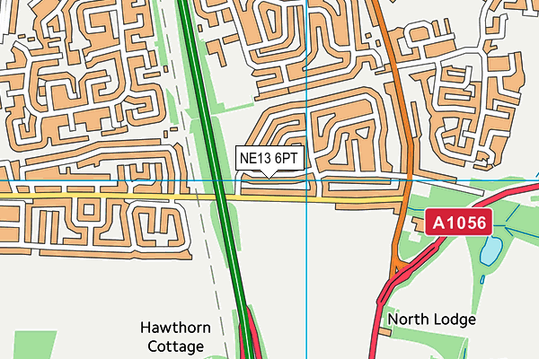 NE13 6PT map - OS VectorMap District (Ordnance Survey) NE13 6PT map - OS VectorMap District (Ordnance Survey)