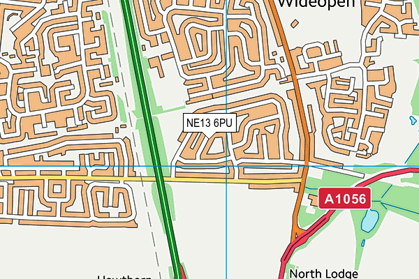 NE13 6PU map - OS VectorMap District (Ordnance Survey) NE13 6PU map - OS VectorMap District (Ordnance Survey)