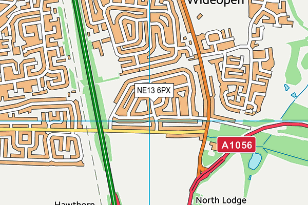 NE13 6PX map - OS VectorMap District (Ordnance Survey) NE13 6PX map - OS VectorMap District (Ordnance Survey)