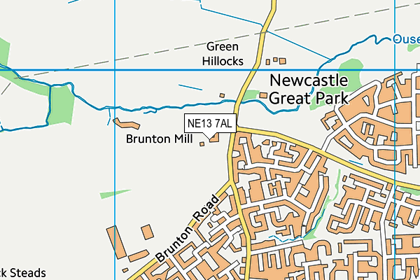 NE13 7AL map - OS VectorMap District (Ordnance Survey) NE13 7AL map - OS VectorMap District (Ordnance Survey)