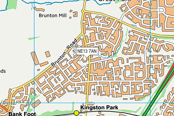 NE13 7AN map - OS VectorMap District (Ordnance Survey) NE13 7AN map - OS VectorMap District (Ordnance Survey)