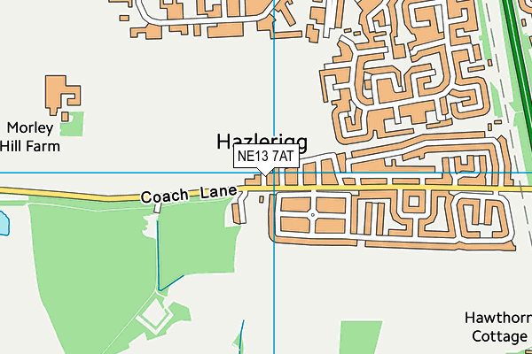 NE13 7AT map - OS VectorMap District (Ordnance Survey) NE13 7AT map - OS VectorMap District (Ordnance Survey)