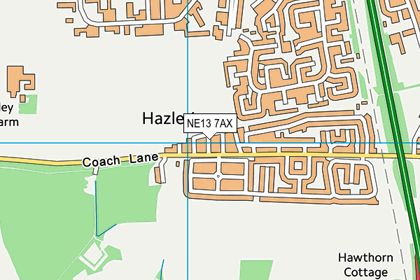 NE13 7AX map - OS VectorMap District (Ordnance Survey) NE13 7AX map - OS VectorMap District (Ordnance Survey)