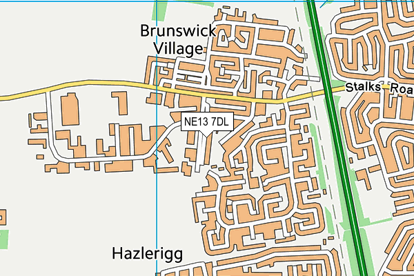 NE13 7DL map - OS VectorMap District (Ordnance Survey) NE13 7DL map - OS VectorMap District (Ordnance Survey)
