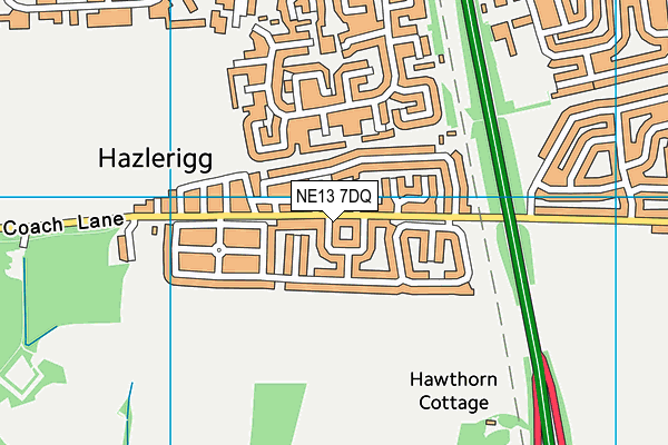 NE13 7DQ map - OS VectorMap District (Ordnance Survey) NE13 7DQ map - OS VectorMap District (Ordnance Survey)