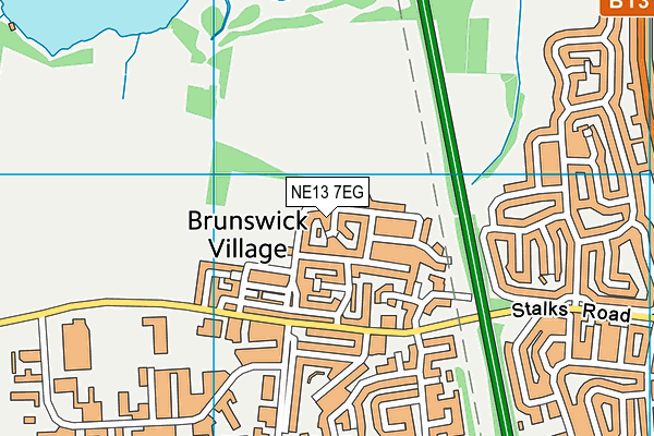 NE13 7EG map - OS VectorMap District (Ordnance Survey) NE13 7EG map - OS VectorMap District (Ordnance Survey)