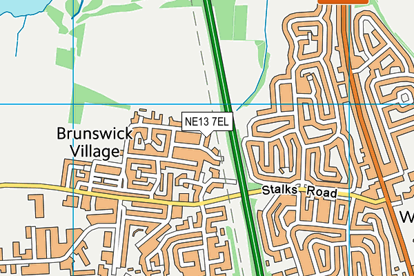 NE13 7EL map - OS VectorMap District (Ordnance Survey) NE13 7EL map - OS VectorMap District (Ordnance Survey)