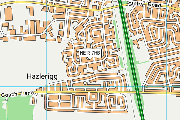 NE13 7HB map - OS VectorMap District (Ordnance Survey) NE13 7HB map - OS VectorMap District (Ordnance Survey)