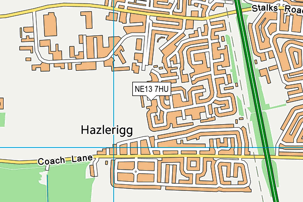 NE13 7HU map - OS VectorMap District (Ordnance Survey) NE13 7HU map - OS VectorMap District (Ordnance Survey)