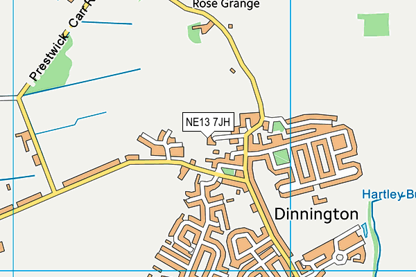 NE13 7JH map - OS VectorMap District (Ordnance Survey) NE13 7JH map - OS VectorMap District (Ordnance Survey)