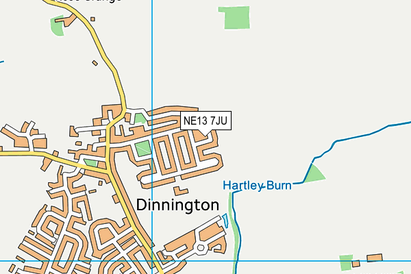 NE13 7JU map - OS VectorMap District (Ordnance Survey) NE13 7JU map - OS VectorMap District (Ordnance Survey)