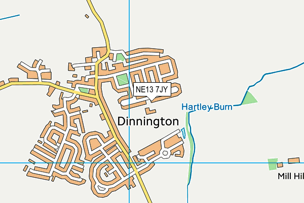 NE13 7JY map - OS VectorMap District (Ordnance Survey) NE13 7JY map - OS VectorMap District (Ordnance Survey)