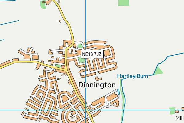 NE13 7JZ map - OS VectorMap District (Ordnance Survey) NE13 7JZ map - OS VectorMap District (Ordnance Survey)