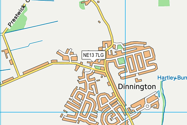 NE13 7LG map - OS VectorMap District (Ordnance Survey) NE13 7LG map - OS VectorMap District (Ordnance Survey)