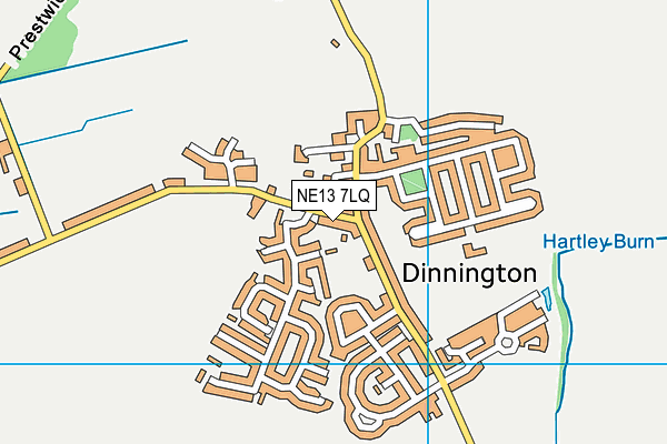 NE13 7LQ map - OS VectorMap District (Ordnance Survey) NE13 7LQ map - OS VectorMap District (Ordnance Survey)