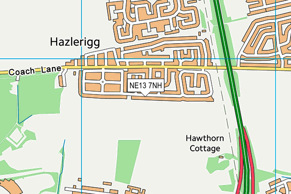 NE13 7NH map - OS VectorMap District (Ordnance Survey) NE13 7NH map - OS VectorMap District (Ordnance Survey)