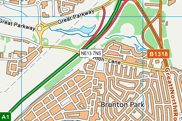 NE13 7NS map - OS VectorMap District (Ordnance Survey) NE13 7NS map - OS VectorMap District (Ordnance Survey)