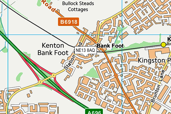 NE13 8AQ map - OS VectorMap District (Ordnance Survey) NE13 8AQ map - OS VectorMap District (Ordnance Survey)