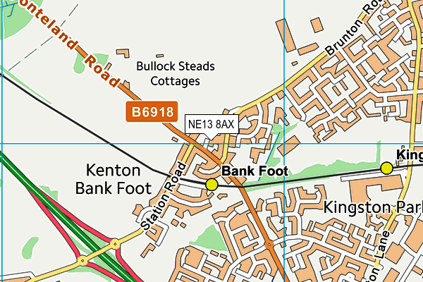 NE13 8AX map - OS VectorMap District (Ordnance Survey) NE13 8AX map - OS VectorMap District (Ordnance Survey)