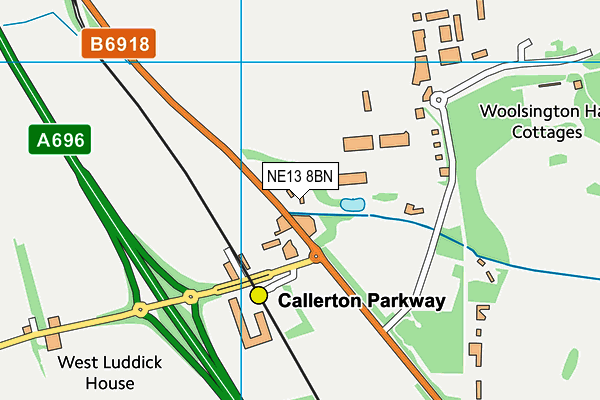 NE13 8BN map - OS VectorMap District (Ordnance Survey) NE13 8BN map - OS VectorMap District (Ordnance Survey)