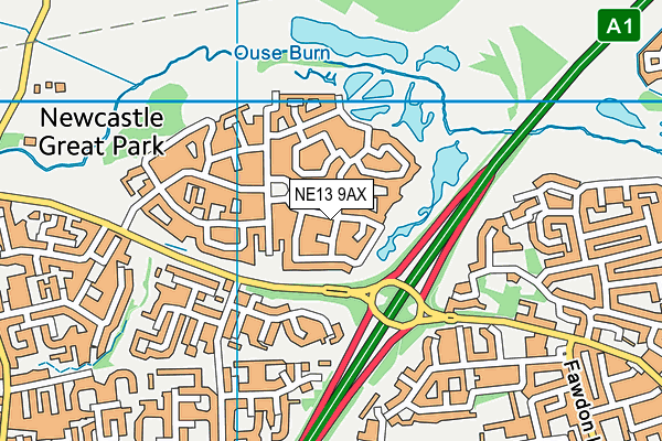 NE13 9AX map - OS VectorMap District (Ordnance Survey) NE13 9AX map - OS VectorMap District (Ordnance Survey)