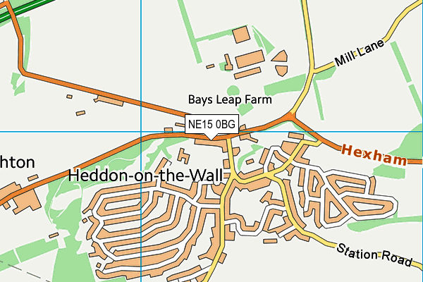 NE15 0BG map - OS VectorMap District (Ordnance Survey)