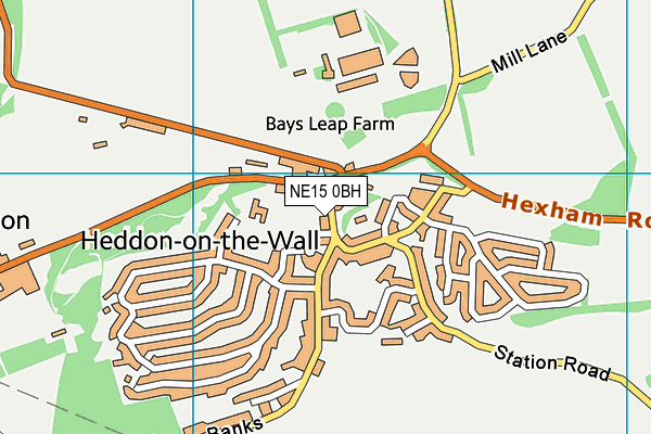 NE15 0BH map - OS VectorMap District (Ordnance Survey) NE15 0BH map - OS VectorMap District (Ordnance Survey)