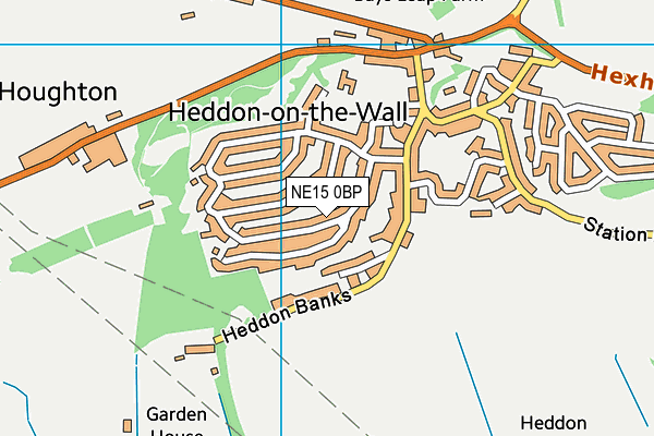 NE15 0BP map - OS VectorMap District (Ordnance Survey)