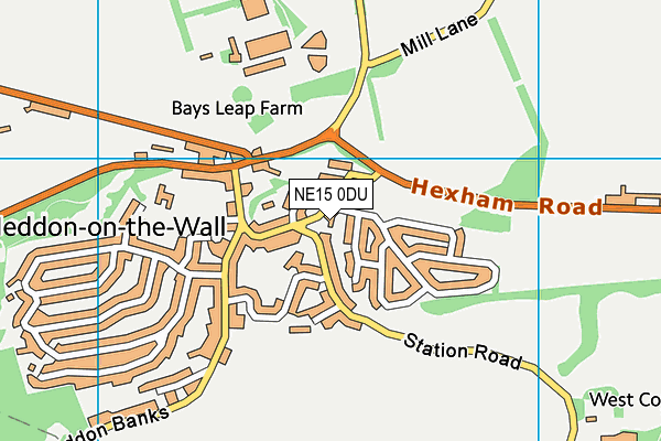NE15 0DU map - OS VectorMap District (Ordnance Survey)