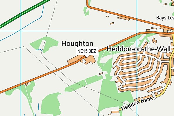 NE15 0EZ map - OS VectorMap District (Ordnance Survey)