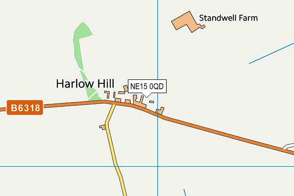 NE15 0QD map - OS VectorMap District (Ordnance Survey)