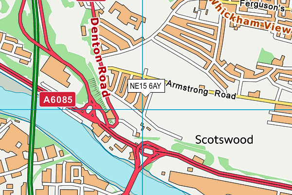 NE15 6AY map - OS VectorMap District (Ordnance Survey) NE15 6AY map - OS VectorMap District (Ordnance Survey)