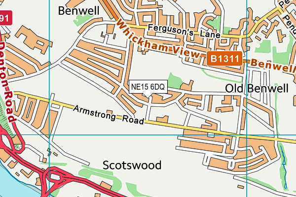 NE15 6DQ map - OS VectorMap District (Ordnance Survey) NE15 6DQ map - OS VectorMap District (Ordnance Survey)