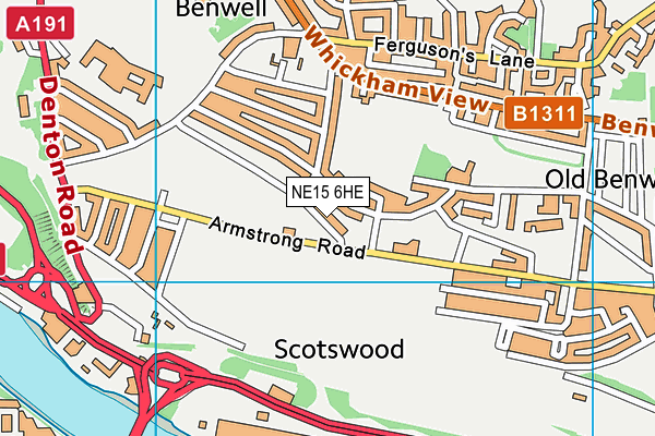 NE15 6HE map - OS VectorMap District (Ordnance Survey) NE15 6HE map - OS VectorMap District (Ordnance Survey)