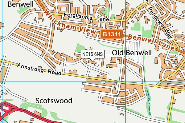 NE15 6NS map - OS VectorMap District (Ordnance Survey)