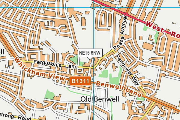 NE15 6NW map - OS VectorMap District (Ordnance Survey) NE15 6NW map - OS VectorMap District (Ordnance Survey)