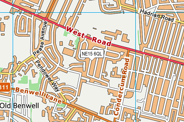 NE15 6QL map - OS VectorMap District (Ordnance Survey) NE15 6QL map - OS VectorMap District (Ordnance Survey)