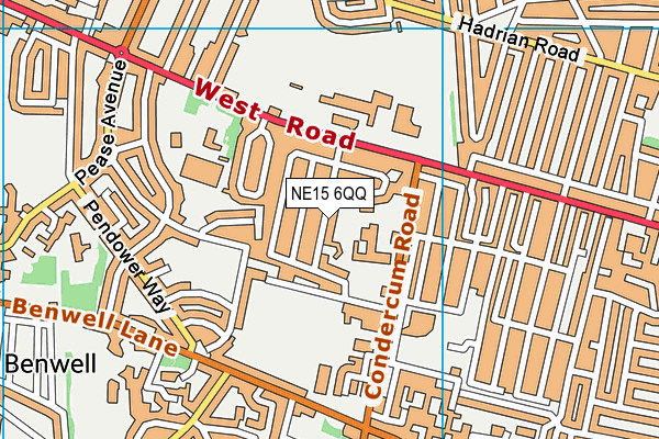 NE15 6QQ map - OS VectorMap District (Ordnance Survey)