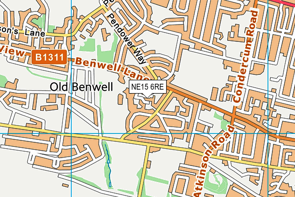 NE15 6RE map - OS VectorMap District (Ordnance Survey)