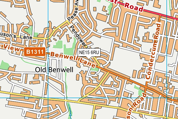 NE15 6RU map - OS VectorMap District (Ordnance Survey)