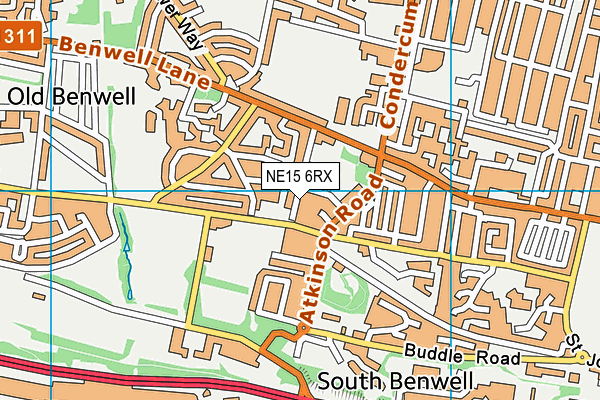 NE15 6RX map - OS VectorMap District (Ordnance Survey)