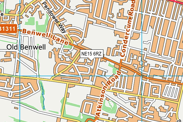 NE15 6RZ map - OS VectorMap District (Ordnance Survey)