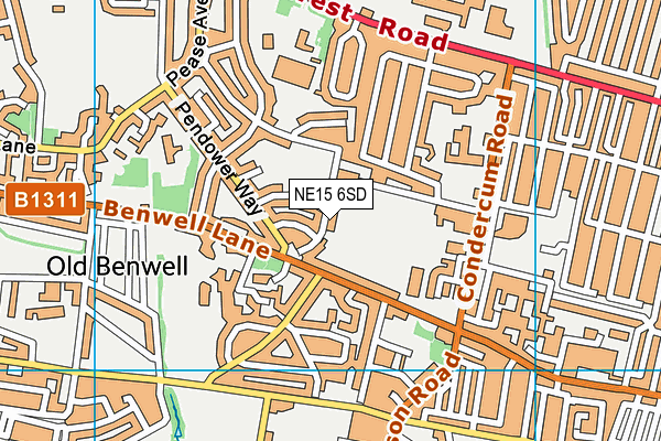 NE15 6SD map - OS VectorMap District (Ordnance Survey)
