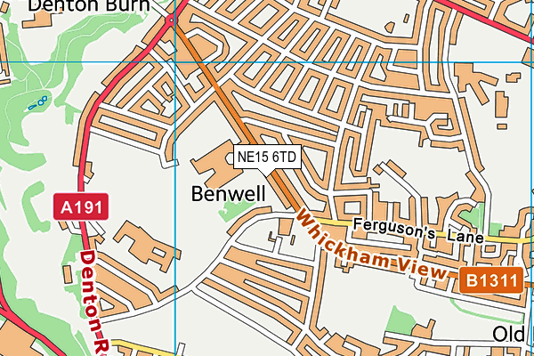 NE15 6TD map - OS VectorMap District (Ordnance Survey)