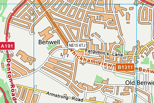 NE15 6TJ map - OS VectorMap District (Ordnance Survey)
